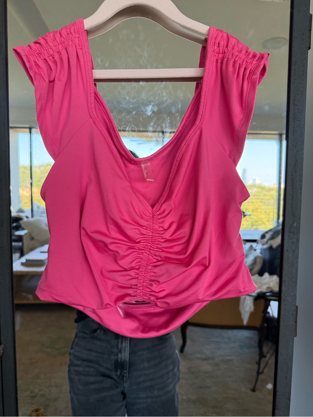 FP Movement by Free People Hot Pink Ruched Tank Top
